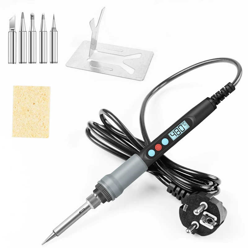 90W Soldering Iron Set Wire Stripper Vacuum Tin Sucker Kit Auto Sleep Digital Solder Iron Protable Repair Welding Tools