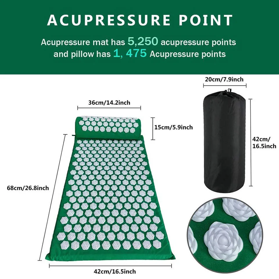 Acupressure Mat Massager Mat Relieve Stress Pain Lotus Spike Acupressure Mat massage mat Yoga mats