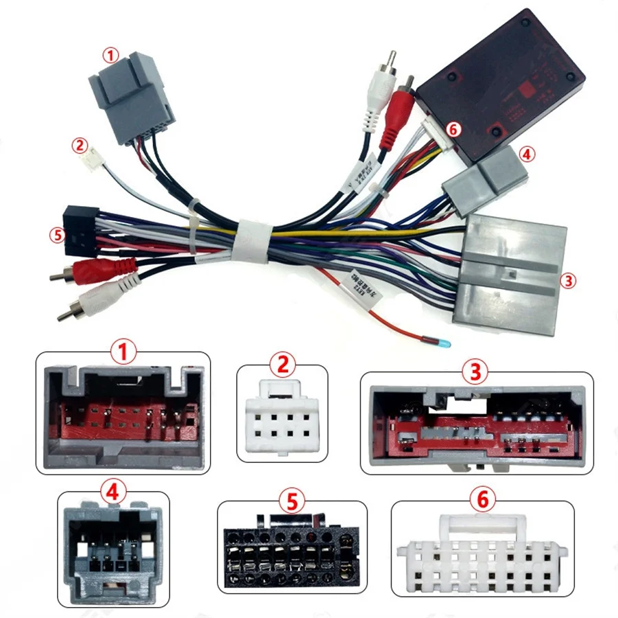 Car 16pin Audio Wiring Harness With Canbus Box For Ford Explorer Escape Edge Expedition Mustang Lincoln Navigator MKX Chevrolet