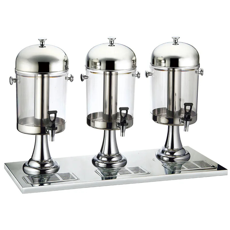 

Stainless Steel Three-head Juice Dispenser Commercial Buffet Milk Beverage Machine Cold Drink Machine 24L Large Capacity