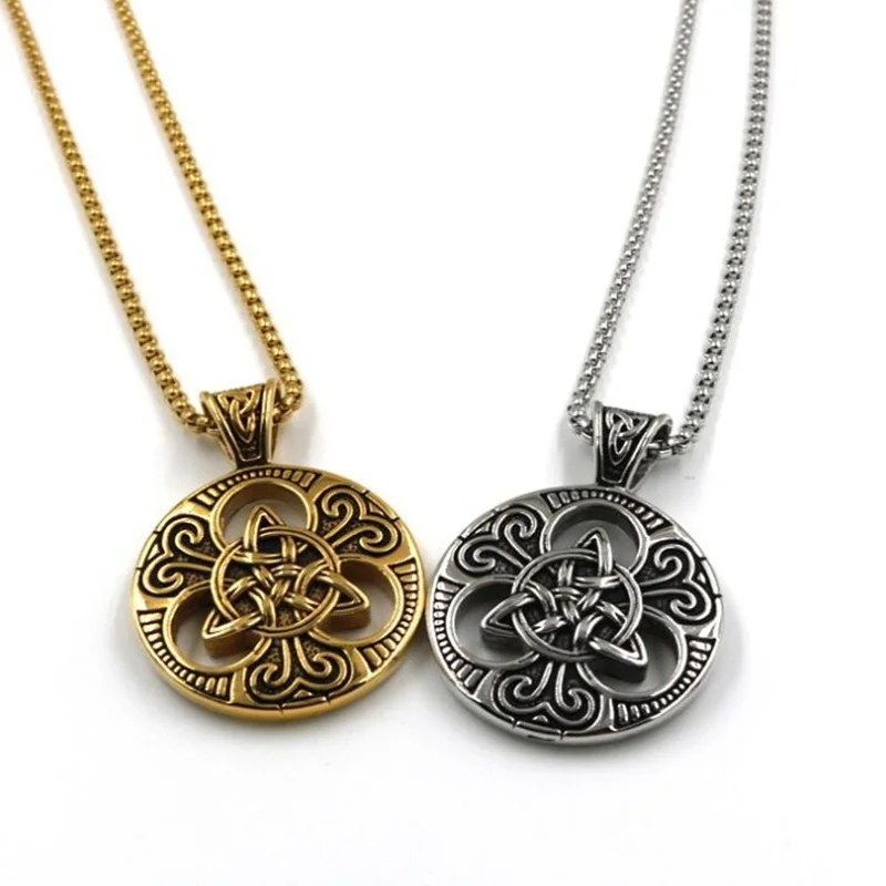 New Retro Nordic Celtic Knot Symbol Pendant Men\\\\\'s Necklace Amulet Jewelry Gift