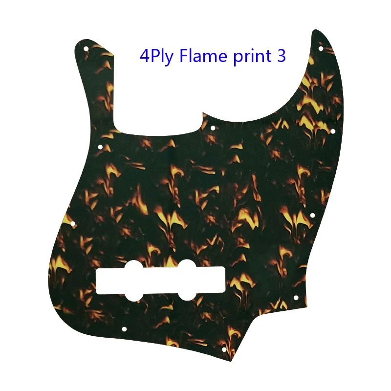 Xinyue Custom Quality Prats - For US 10 Holes 4 String Standard Jazz Bass Guitar Pickguard Scratch Plate Flame Pattern