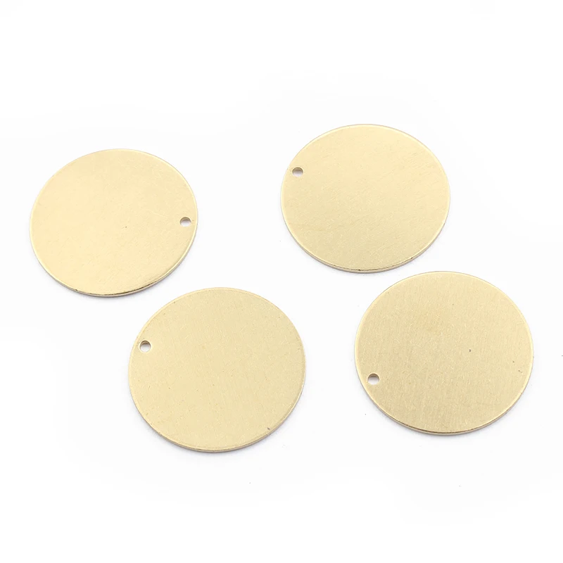 20Pcs Raw Brass Flat Round Blank Charms 23mm Circle Stamping Disc Pendants For DIY Necklace Earring Jewelry Making Supplies