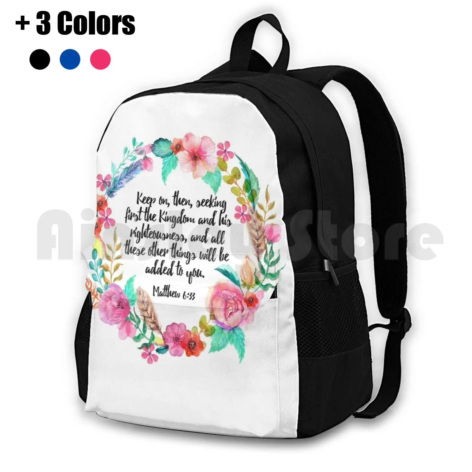 Matthew 6 : 33 Outdoor Hiking Backpack Waterproof Camping Travel Matthew 6 33 Bible Verse Bible Jw Jw Arts And