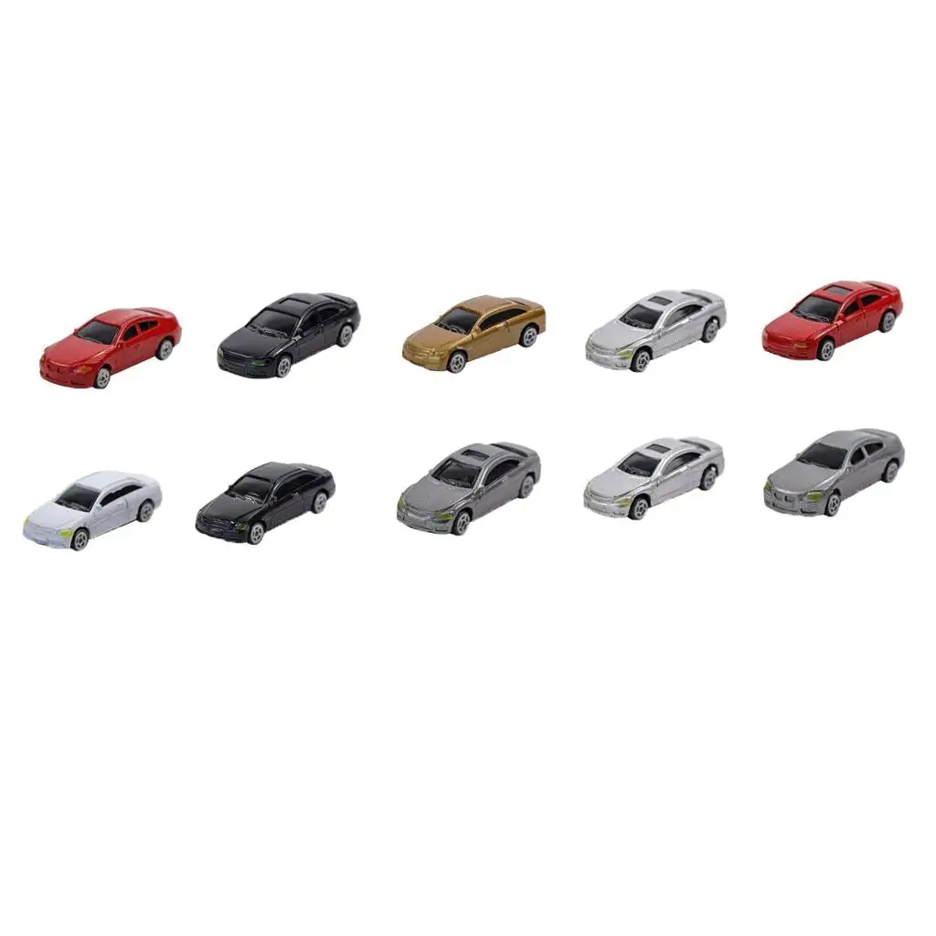 10pcs HO Scale Model Mini Vehicle Car 1:87 Architecture Model Train