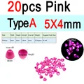 20 piezas de color rosa 5x4mm A