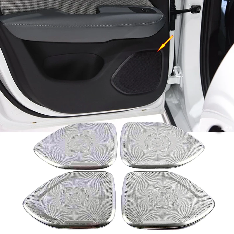 For Volvo S60 S 60  2020 Car Door Audio Shelf Chrome Speakers Cover Trim Bezel SubWoofer Frame Garnish Accessories