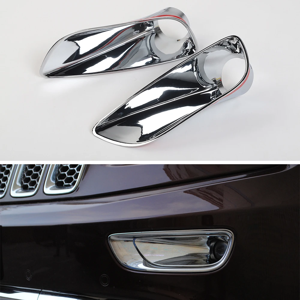 For Jeep Grand Cherokee 2014 2015 2016 High-end Model Car Front Fog Light Lamp Cover Trim Exterior ABS Auto Styling Moldings