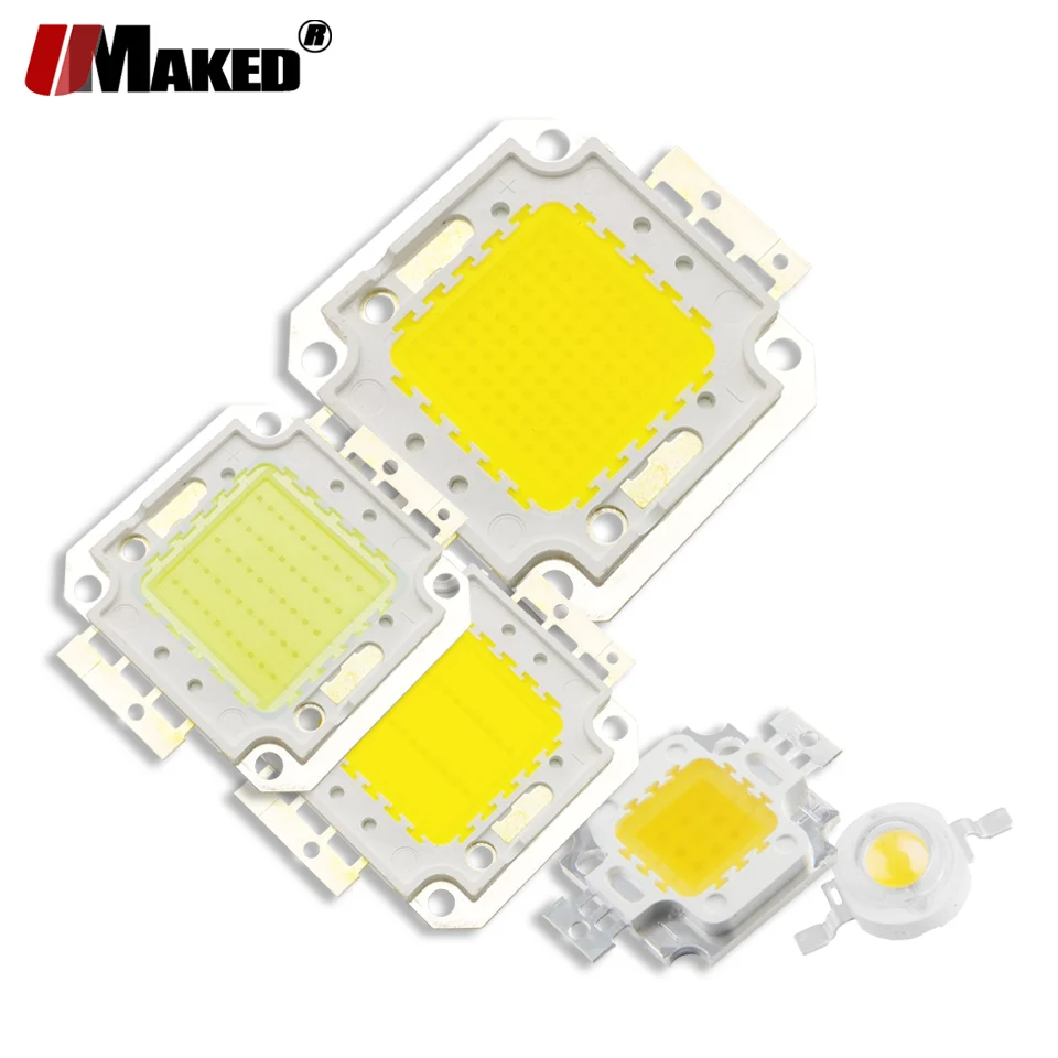 

High Power LED COB Chip SpotLights Bulb Light Sources 1 3 5 10 20 30 50 100W Intergrated DC SMD Diode Floodlight Ligh lamps Diy