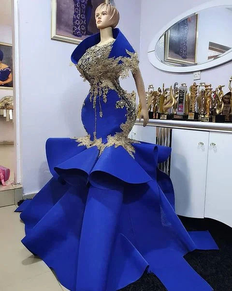 Amazing Bride’s Maid/ Wedding Guest Dress For Women Prom Dresses Long Royal Blue Formal Evening Gowns