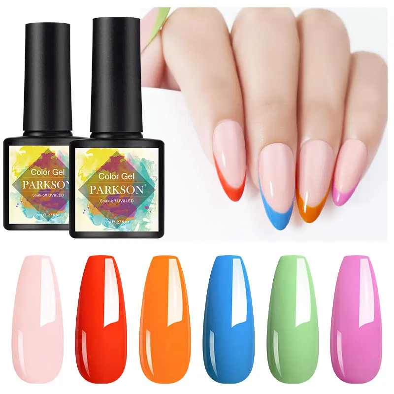 Parkson-esmalte de uñas de Gel semipermanente, serie de colores de verano, Gel brillante, lámpara UV Led, extensión de esmalte para uñas, juego de manicura