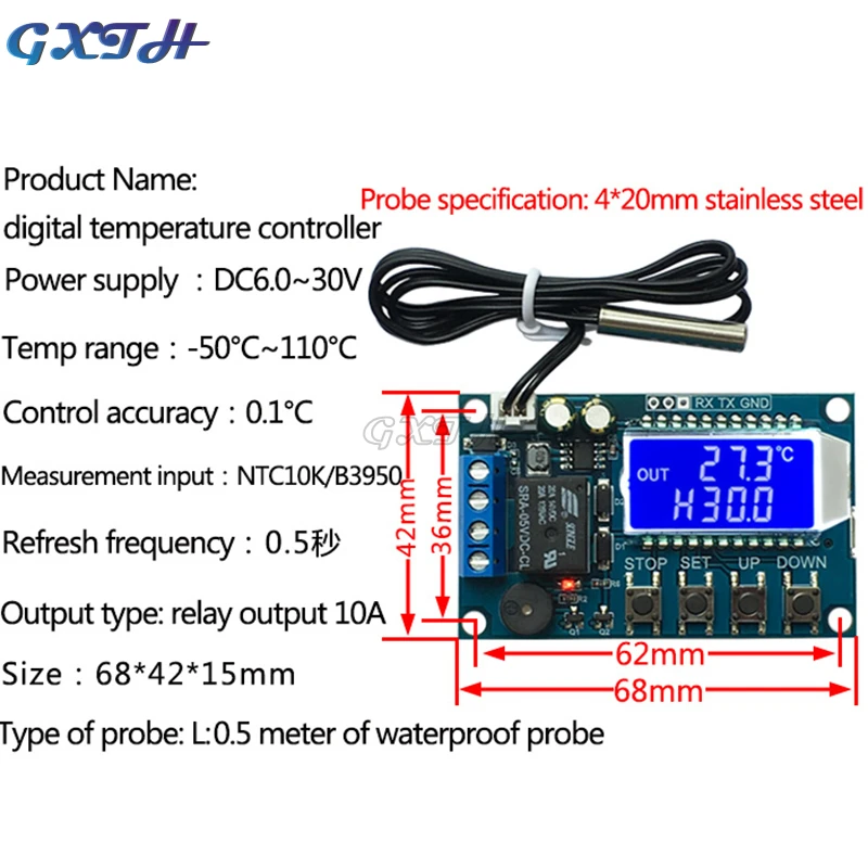 Digital Thermostat Heating Refrigeration Digital Temperature Control Switch Temperature Controller Module