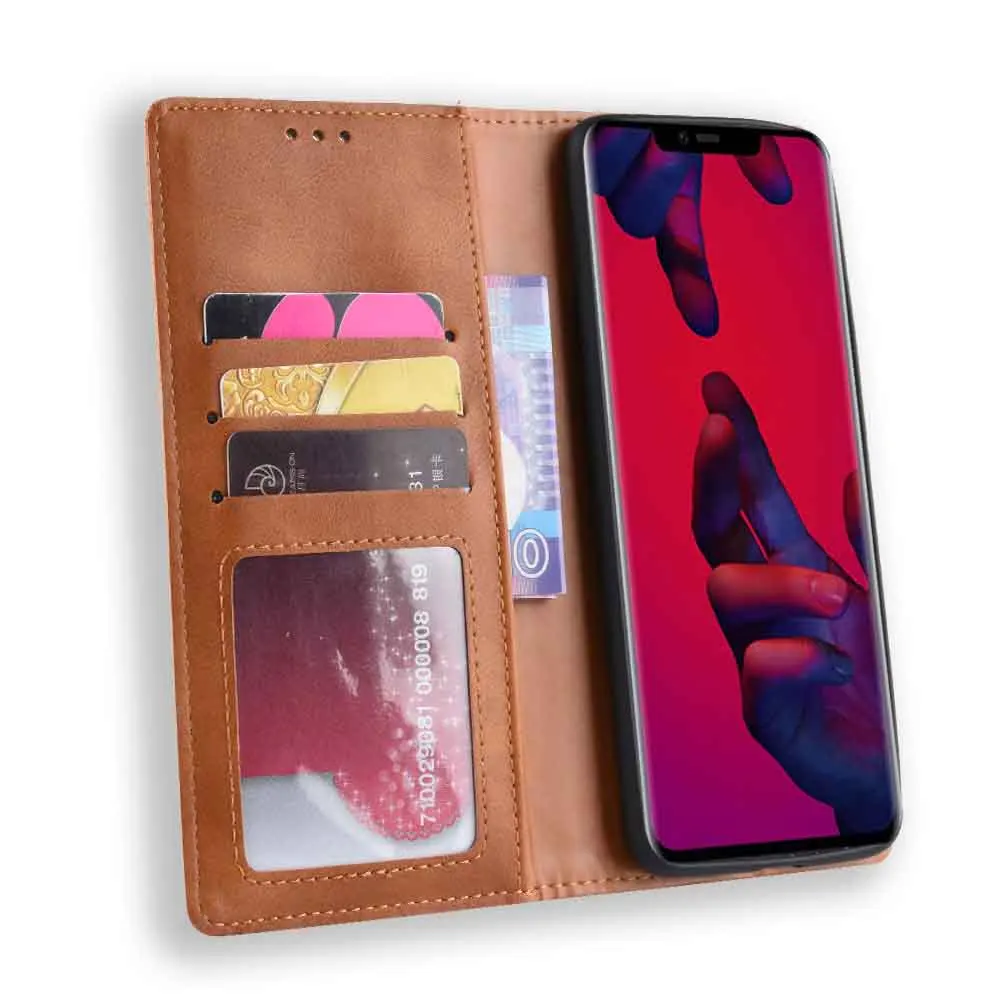 Leather phone case for Huawei Mate 20 HMA-AL00 / 20x EVR-AL00/ mate 20pro LYA-AL00 Cover Flip card wallet with stand Retro Coque