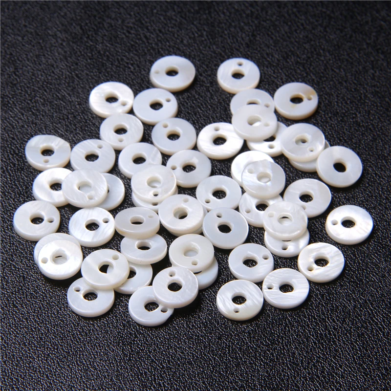 10/15/20mm White Shell Donuts Beads Mother of Pearl Spacers Beads Circle Ring Shape Shell Pendant for Jewelry Making DIY Craft