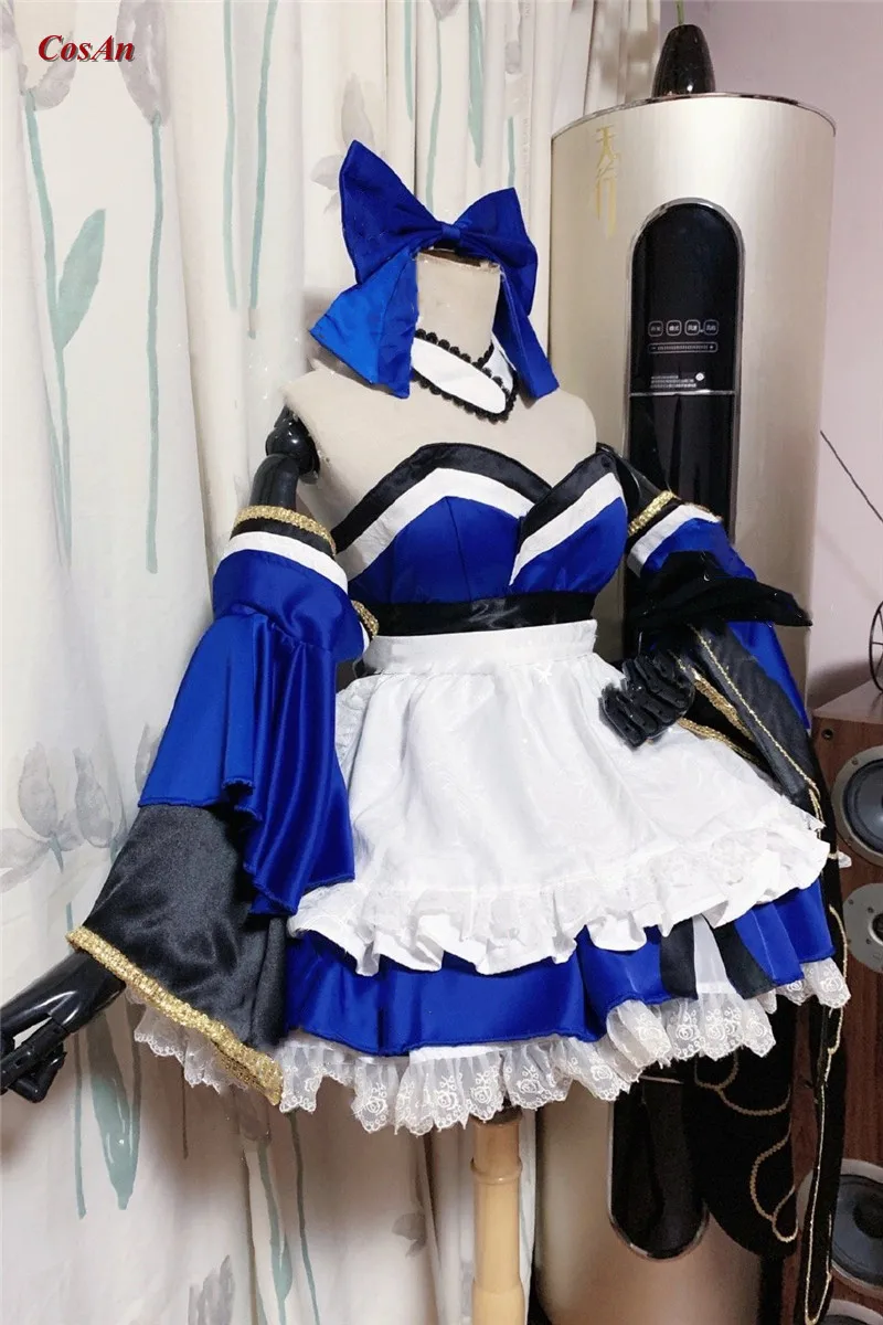 Hot Game Fate/Grand Order Tamamo No Mae Cosplay Costume Lovely Blue Maid Outfit Activity Party Role Play Clothing Custom-Make