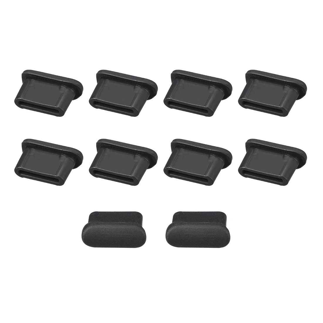 10pcs Silicone Type C Anti-Dust Stopper Cap Cover Black 9.9x4x6 mm Overall Size Black Dust Plug Port Protector for Type C Jack