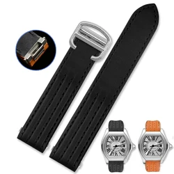 Special Quick Release Interface Plain Cowhide Strap for C-artier ROADSTER Series w6206018 w6206017 Watch Bracelet 19mm Watchband