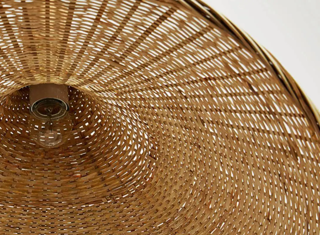Modern hand woven bamboo lamp, used in restaurant, hotel, family, living room, attic, retro, custom straw hat, decorative lamp