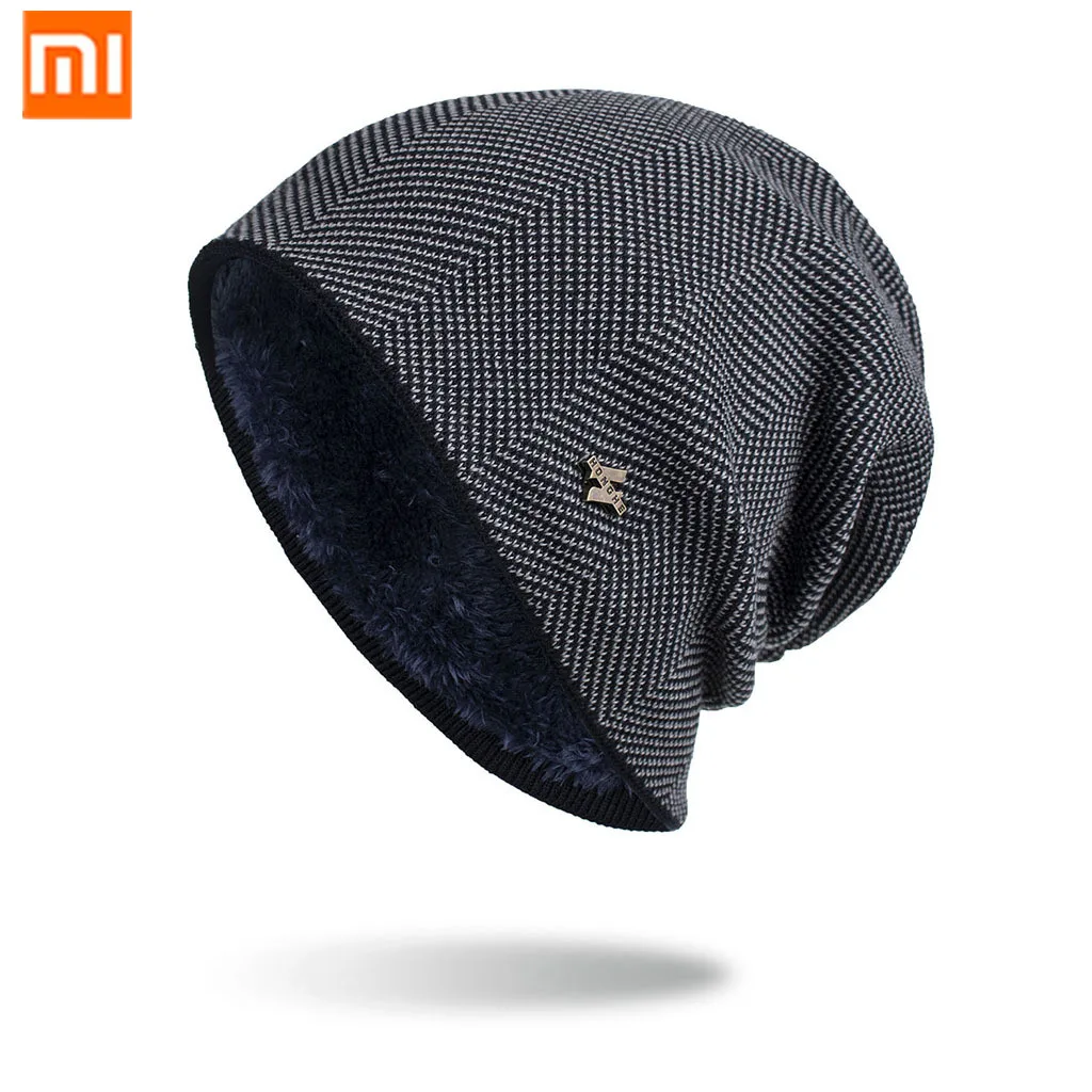 

XiaoMi mijia new men's plus fleece hat, comfortable, warm and cold resistant H iron standard knitted woolen hat