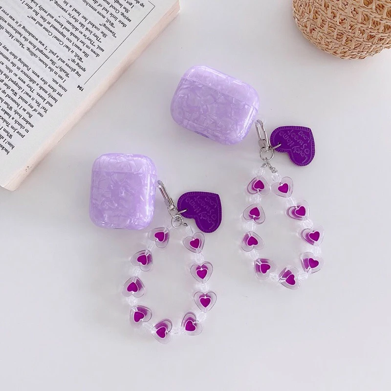 For apple AirPods Pro 2 Case New Luxury Dreamy Purple Glossy TPU Earphone Case For AirPods 1 2 3 Headset Box Cover Cute