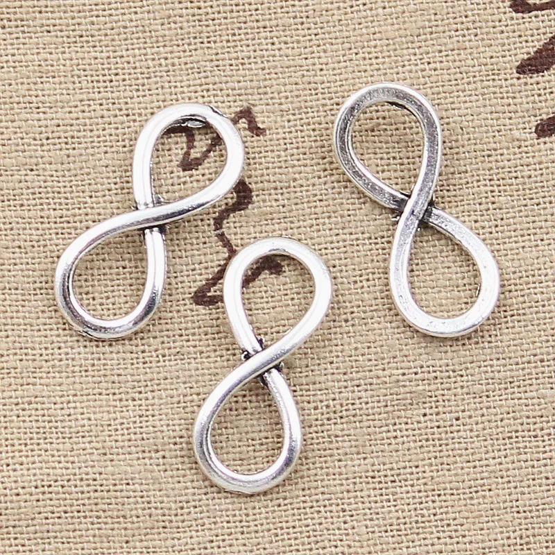 30pcs Charms Infinity Link Connector 25x10mm Antique Silver Color Pendants DIY Crafts Making Findings Handmade Tibetan Jewelry