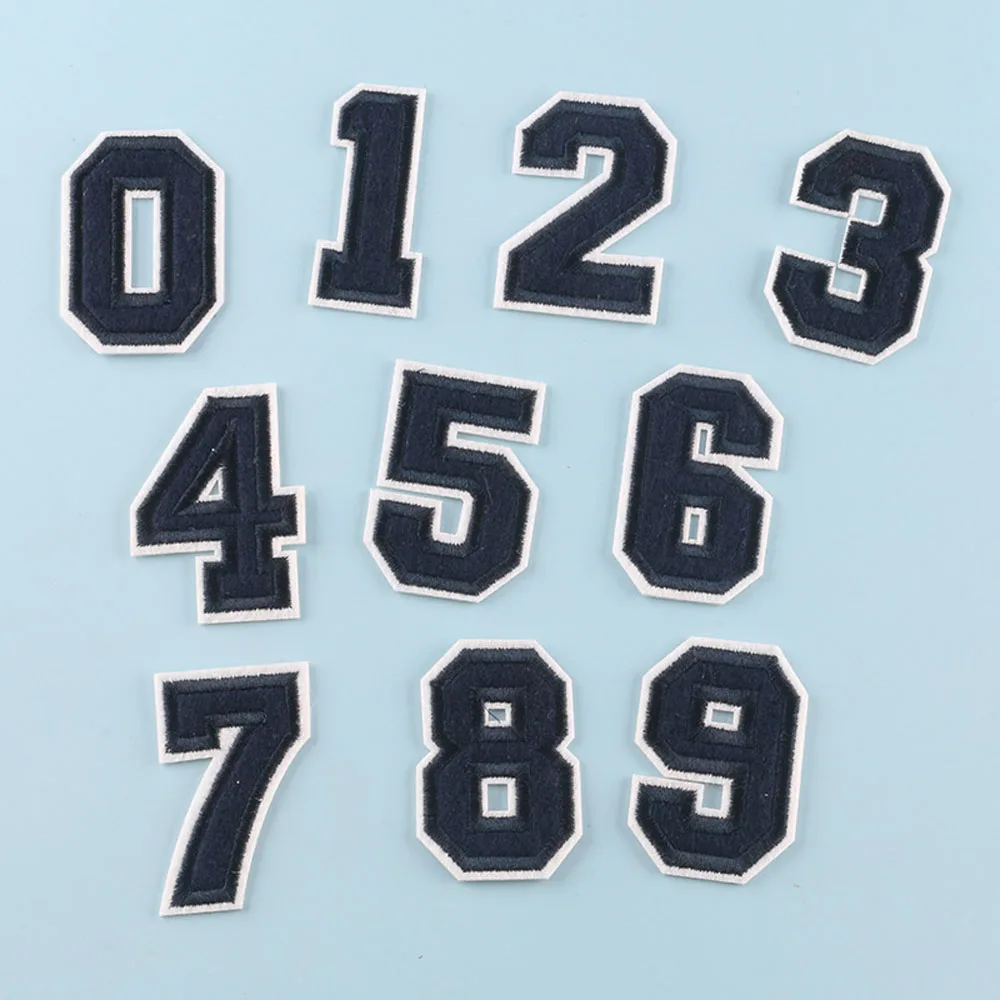 Embroidered Number Stickers Sewing Iron On Patches For Clothing Heat Transfers Thermoadhesive Adhesive Applique Sew Stitch Stuff