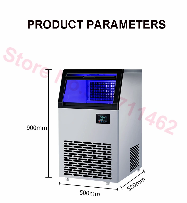 Commercial Ice Maker 60กก.120กก./24H อัตโนมัติ Cube น้ำแข็ง Machin สำหรับกาแฟบาร์ Teamilk Shop 220V