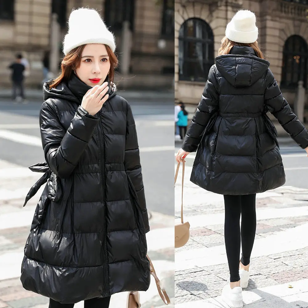 

Winter Pregnant Woman Cotton Coats Women Korean Loose A-line Cotton-padded Jacket Coat Female Long Down Cotton Parka Jacket Coat