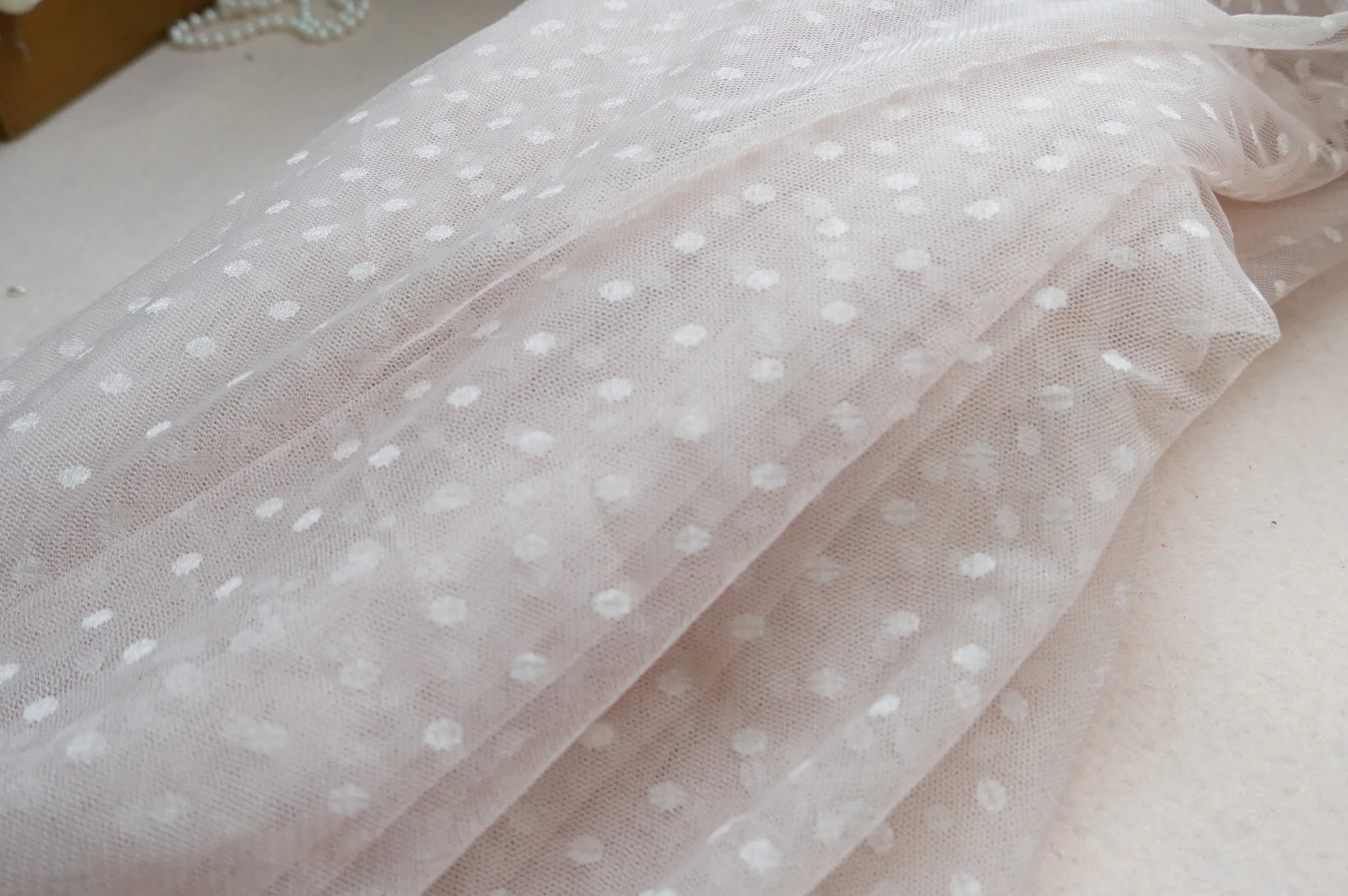 Naaien Stof Tutu Dot Punt Mesh Stof Polka Dot Tule Rok Mesh Stof Voor Couture Designer Wedding Gown Dress Stof 5Yards