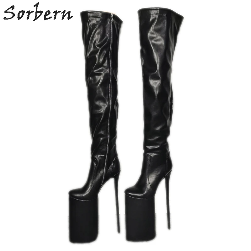 Sorbern Over The Knee High Women Boots 30Cm High Heel Custom Slim Wide Legs Thick Platform Unisex Fetish Shoes For Crossdresser