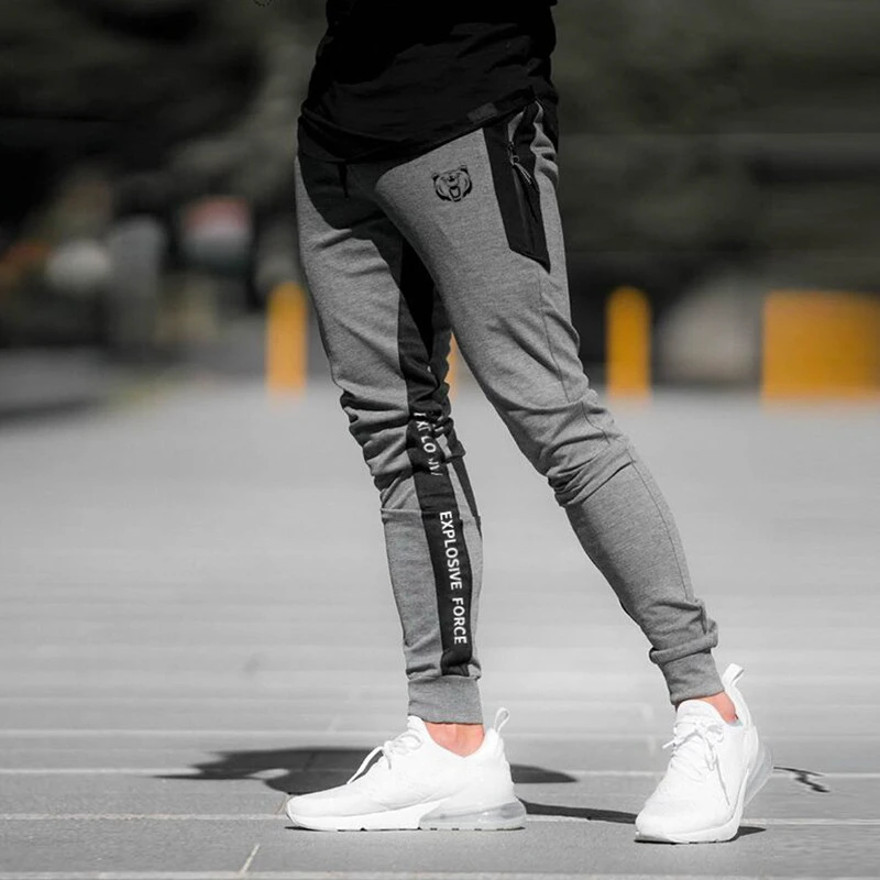 

Men's casual fashion sweatpants cotton fitness pants men's sports and fitness pants high quality jogging pants tight trousers