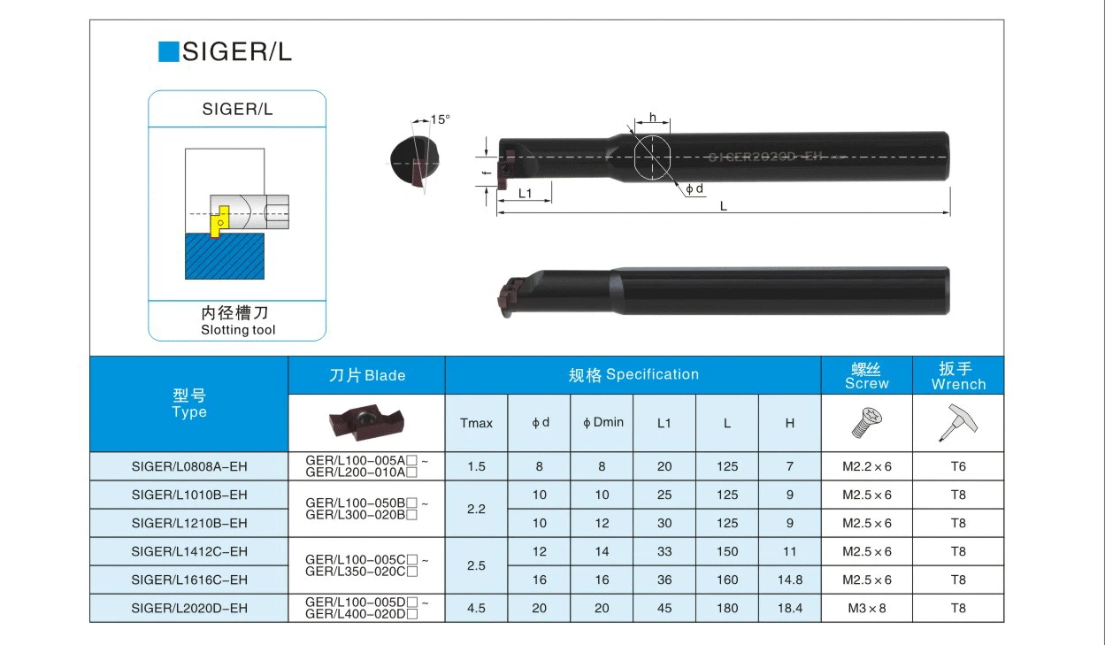 Imagem -06 - Beyond Siger Siger1010 Siger0606a-eh Siger0808a Siger1010b Siger1412c Siger2023d Externo Grooving Tool Holder Lathe Boring Bar