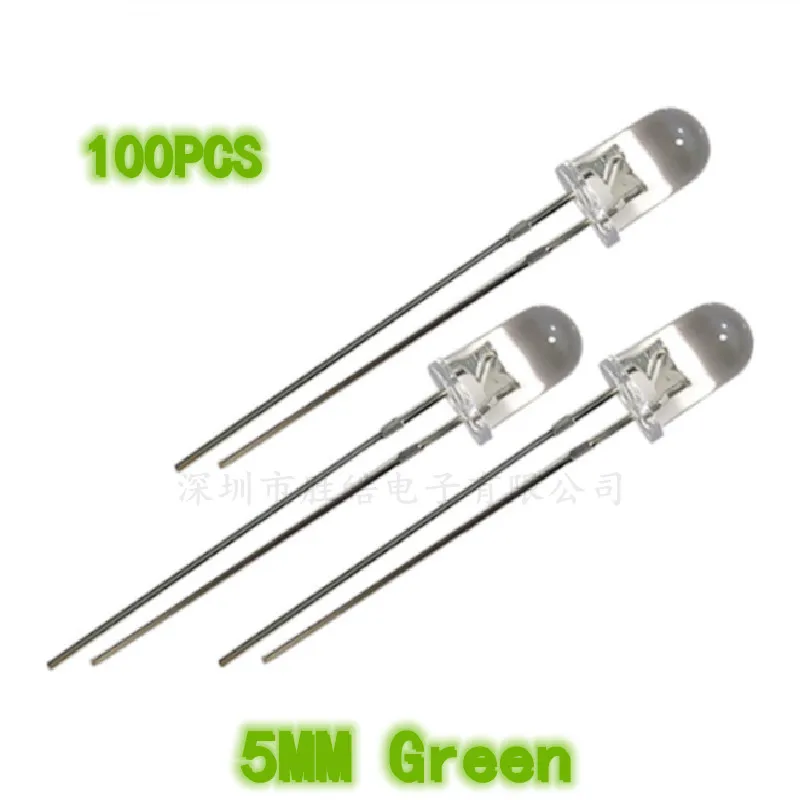 100 Cái/lốc Trong Suốt Tròn 5Mm Siêu Sáng Nước Rõ Ràng Xanh Đỏ Trắng Vàng Xanh Dương Sáng Bóng Đèn LED LED Phát Sáng f5