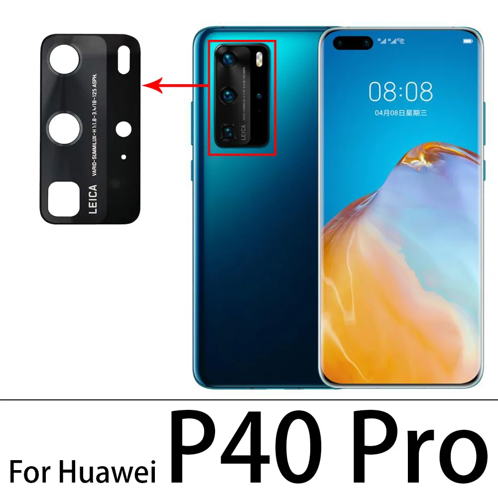 2Pcs , New Back Rear Camera Lens Glass Replacement For Huawei P20 P30 P40 Lite P40 Pro P40 Lite5G P40 Lite E