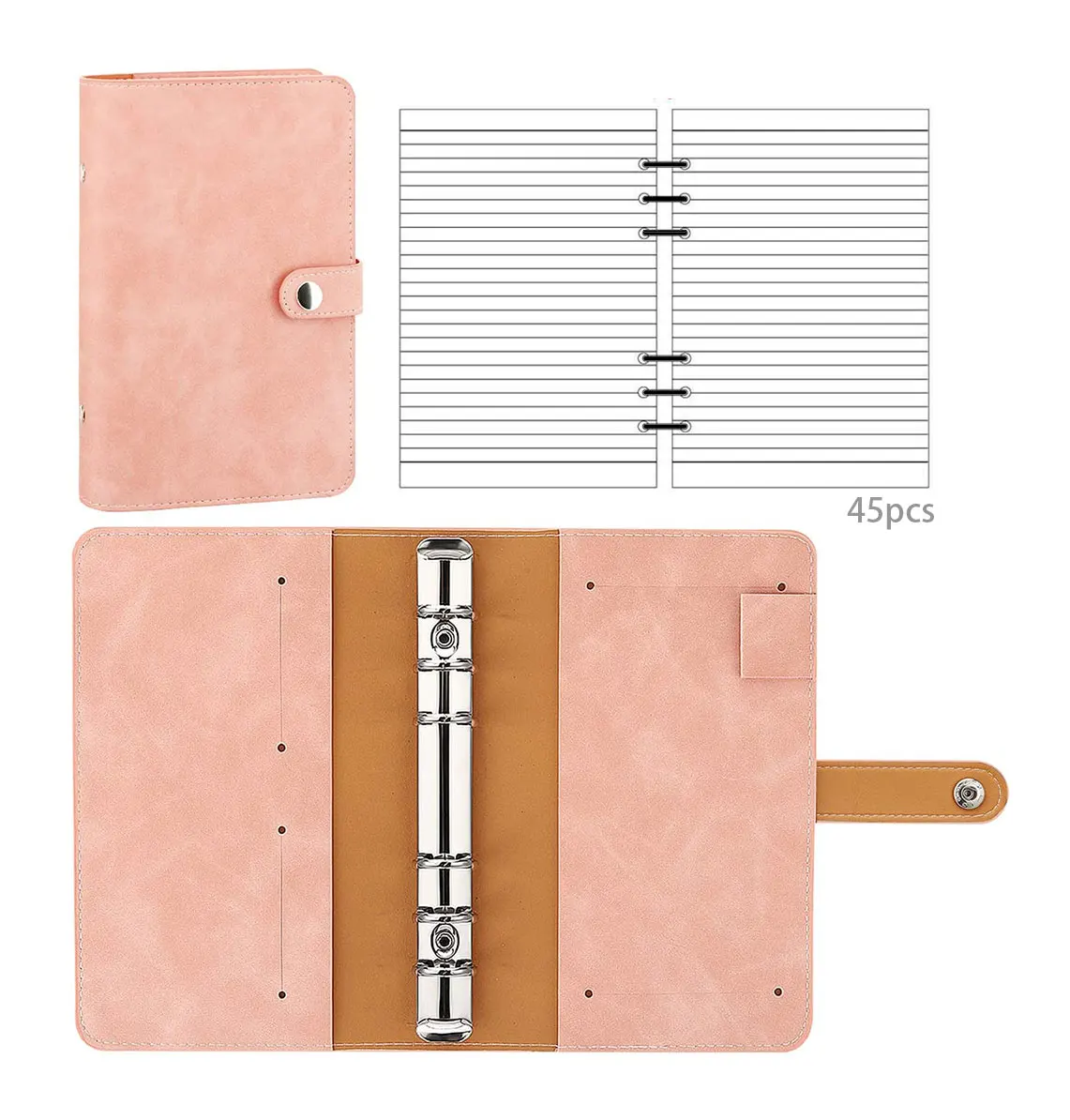 A6 Convenient And Practical 6-hole Loose Leaf Notebook Planner\'s Binder Diary Diary Ring Binder Kawaii School Supplies