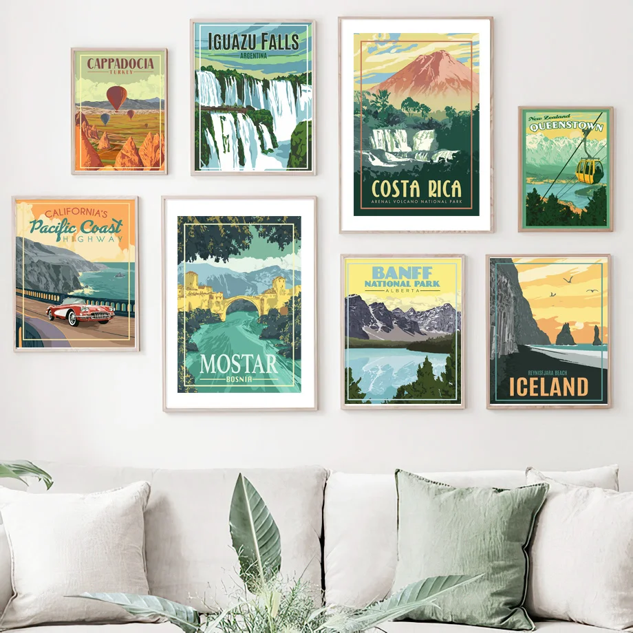World City View Mostar Iceland Banff Costa Wall Art Canvas Painting Posters And Prints Living Room Decor Nordic Style Decoration