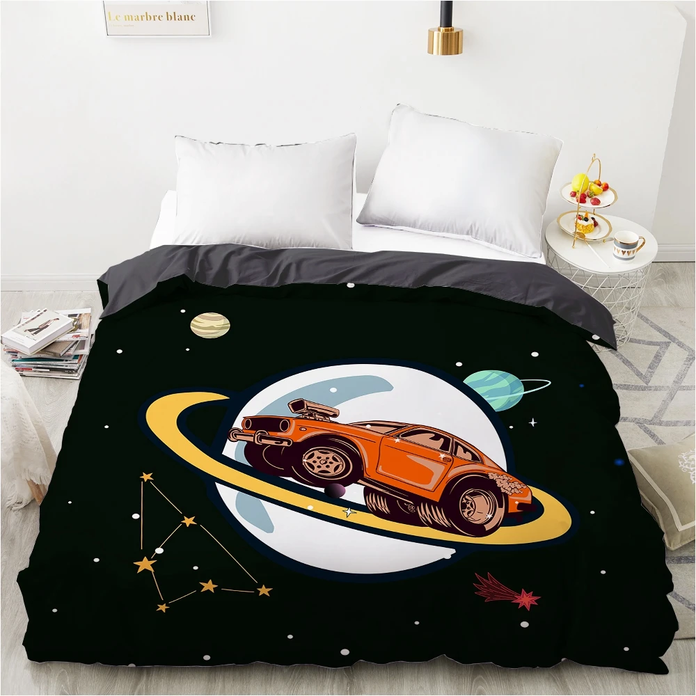 Car Cartoon Kids Duvet cover Quilt/Blanket/Comfortable Case Bedding for children baby girls 140x200 240x220 for Home grey