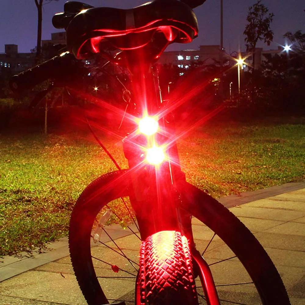 2 Led Bike Tail Light Usb Bicycle Rear Back MTB Lamp Helmet Safety Flashing Warning Red Safety Lanter Outdoor Cycling Lights