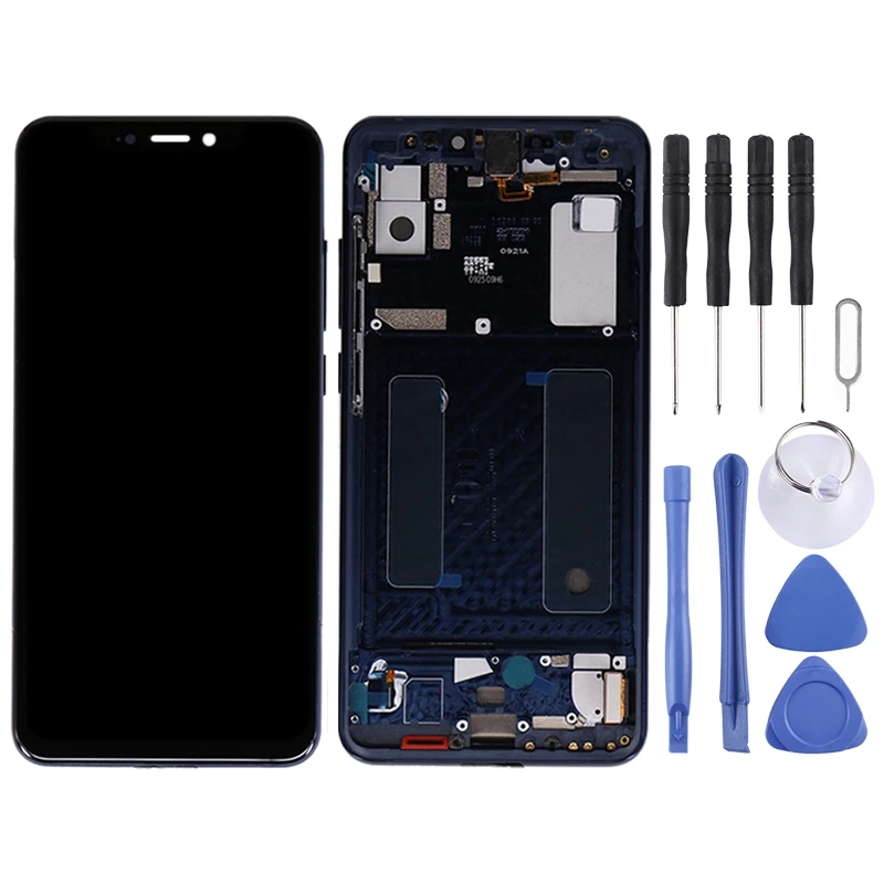 LCD Screen and Digitizer Full Assembly with Frame for ZTE AXON 9 Pro(Black)