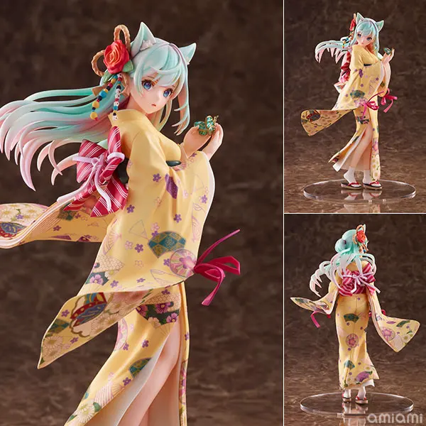 No box 2022 23CM Japanese original anime figure Beast ear Niang kimono ver action figure collectible model toys for boys