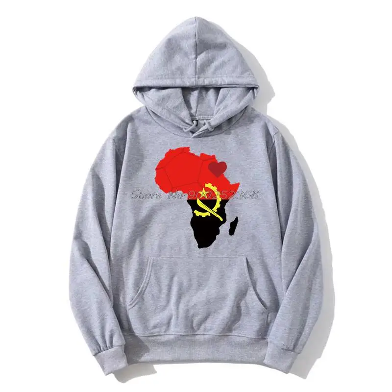 Hot African Socce' Heart Of Angola Couple's Hoodie Men Fleece Hoodies Hooded Sweatshirt Streetwear Harajuku