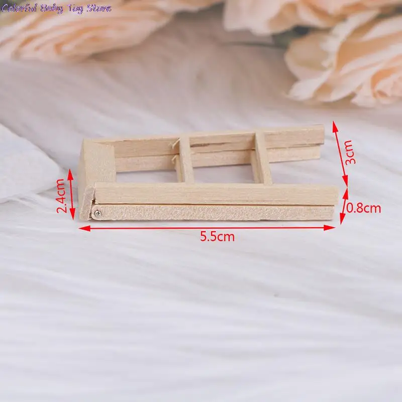 New 1:12 Dollhouse Miniature Furniture Handmade Wooden  Ladder Fairy Door For Kid Magic Tooth Fairy Doll Accessories