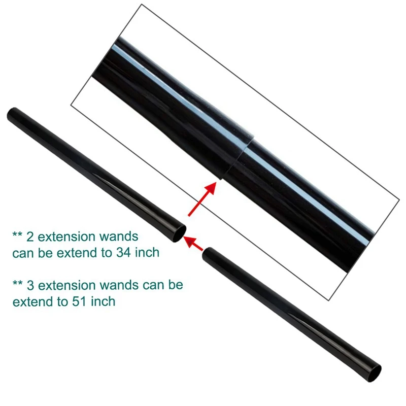 AD-3Pcs Vacuum Cleaner Extension Wands, Vacuum Cleaner Accessories, 32mm Inner Diameter Vacuum Hose Plastic Wand Pipe