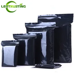 Dark Black PE Plastic Zip Lock Bag Resealable Lightproof Gifts Metal Tools Electronics Party Outside Portable Storage Pouches