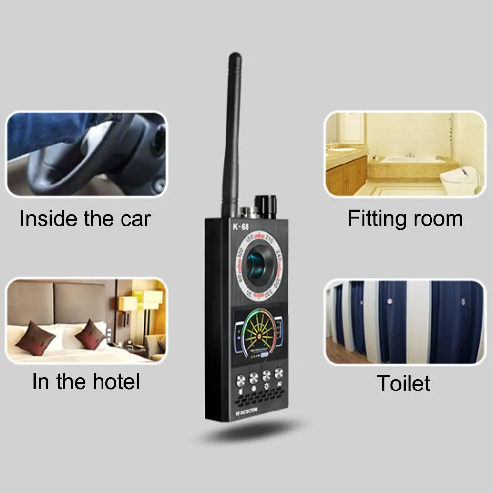 K68 Detektor Anti Mata-mata Detektor RF Inframerah Bug Detektor Kamera Pencari Kamera untuk Pencari Kamera Bug Audio Nirkabel