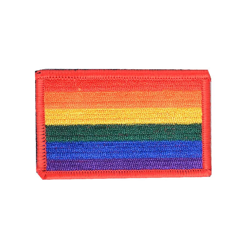 LGBT Rainbow Embroidered Cloth Sticker Velcro Striped Armband