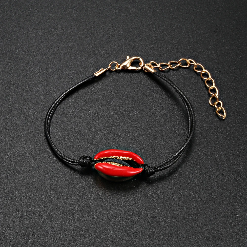 Bohemia Colorful Shell Rope Chain Bracelet Charm Women Natural Sea Shell Cowrie Bracelet Anklet Foot Jewelry Gift Wholesale