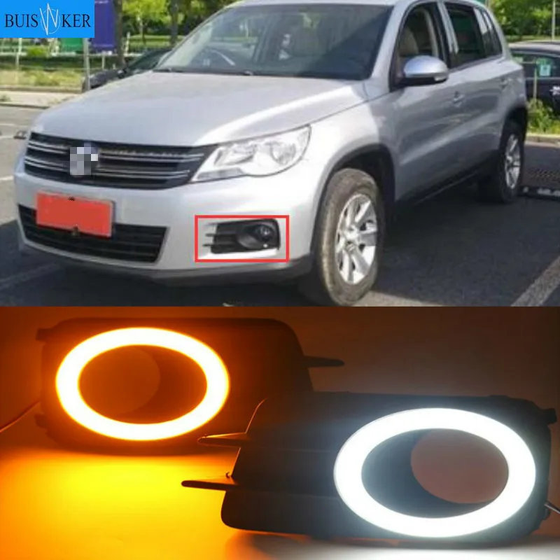 

DRL For Volkswagen VW Tiguan 2009-2012 Daytime Running Lights Fog head Lamp cover Day Light car styling white Daylight