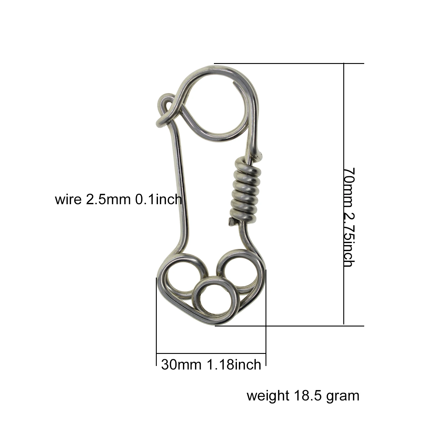 handmade Unique creative Fine biker 304 stainless steel wire wrapped snap clip hook Carabiner Key ring Keychain clasp EDC FOB - view 5