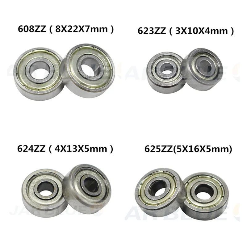 

10PCS Ball Bearing 608zz 623zz 624zz 625zz 635zz 626zz 688zz 627 628 629zz 3D Printers Parts Deep Groove Flanged Pulley Wheel